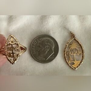 Guam Seal Bamboo necklace pendant and ring